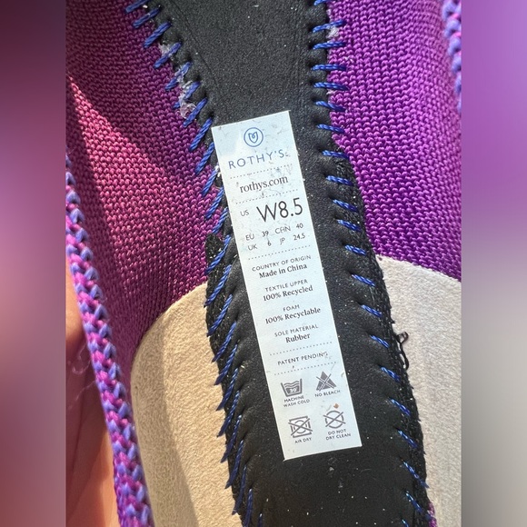 Rothy’s Violet Points Flats Size 8.5 Purple Orchid Lilac HTF Retired - Picture 8 of 10